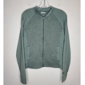 Columbia green quilted full zip lightweight jacket - small
